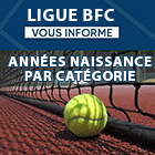 Année de naissance par catégorie : Ligue Bourgogne-Franche-Comté de Tennis