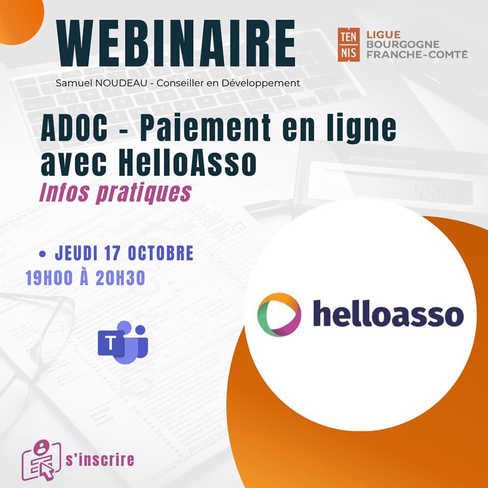 Webinaire Paiement en ligne 17 octobre: Ligue BFC de Tennis