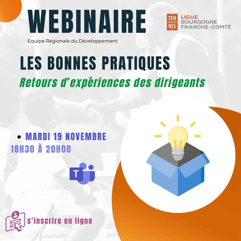 Webinaire Les Bonnes Pratiques : Ligue BFC de Tennis