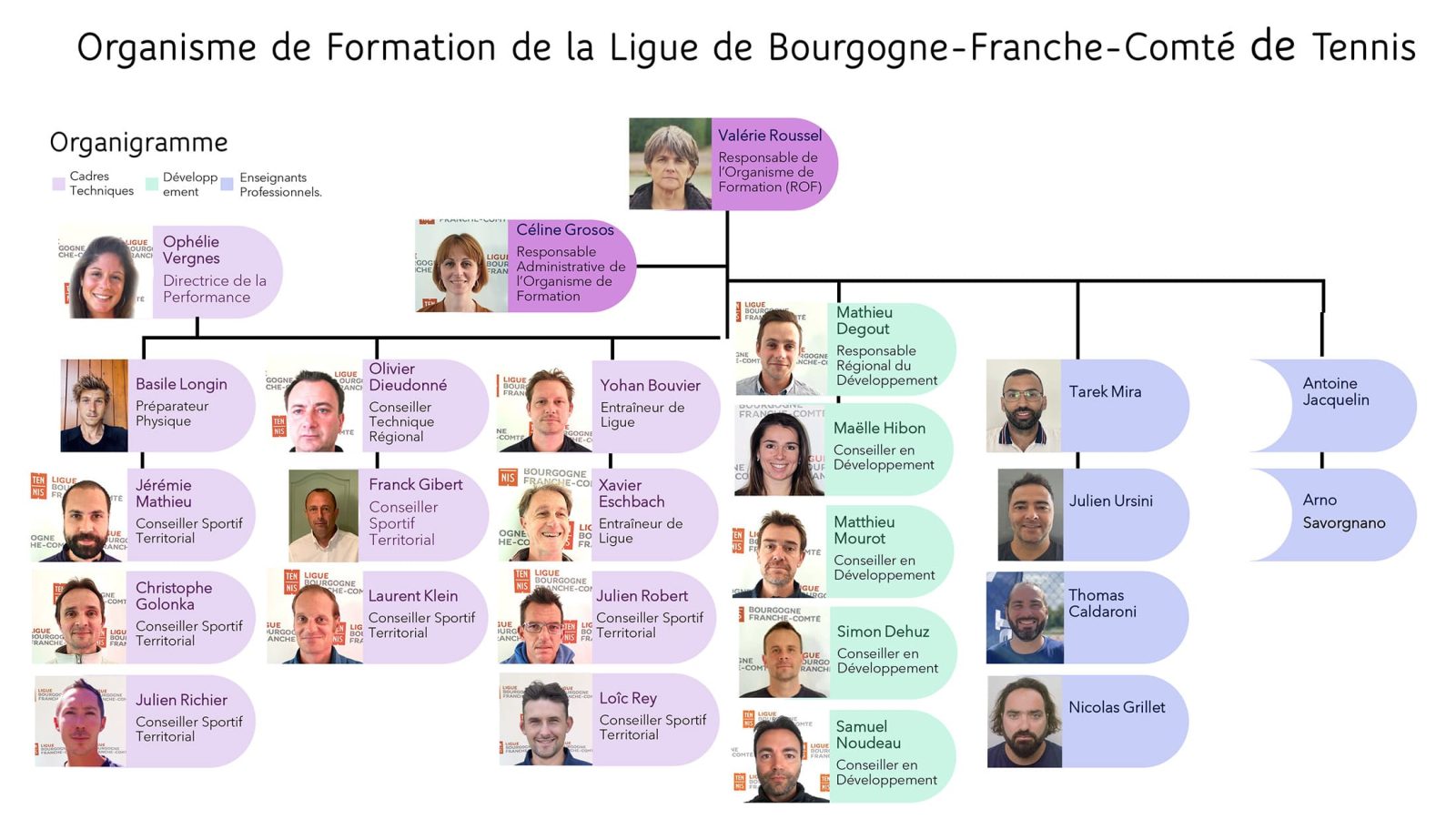 Organigramme Organisme Formation Ligue Bourgogne-Franche-Comté de Tennis